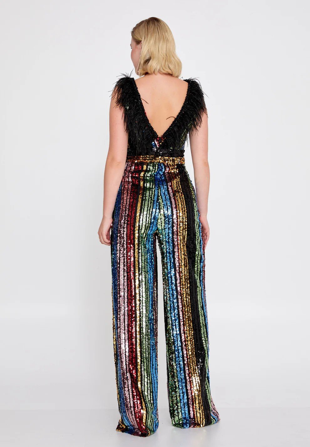 Sleeveless Sequin Evening Jumpsuit - Image 2