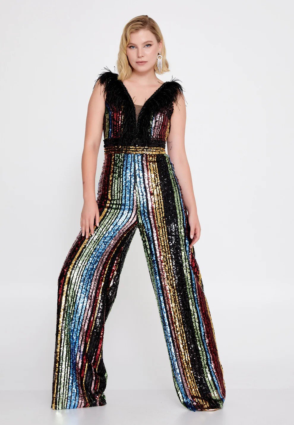 Sleeveless Sequin Evening Jumpsuit - Image 5