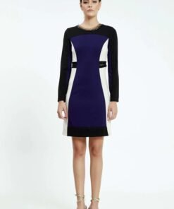 Alternative view of Long Sleeve Mini Crepe Column Casual Dress