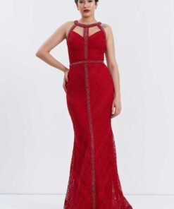 Alternative view of Sleeveless Maxi Lace Mermaid Regular Evening Dress