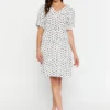 Short Sleeve Mini Crepe Column Regular Casual Dress