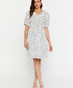 Short Sleeve Mini Crepe Column Regular Casual Dress