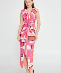 Short Sleeve Midi Chiffon Column Regular Casual Dress