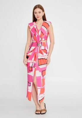 Short Sleeve Midi Chiffon Column Regular Casual Dress