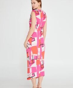 Alternative view of Short Sleeve Midi Chiffon Column Regular Casual Dress