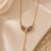 Angel Wing Purple Necklace