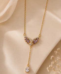 Angel Wing Purple Necklace