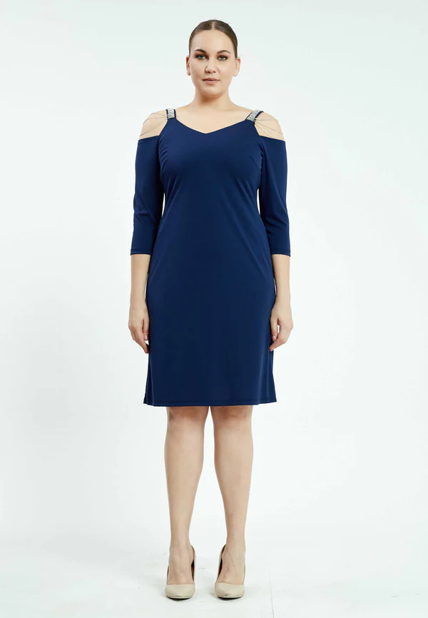 Long Sleeve Maxi Lycra Column Plus Size Casual Dress