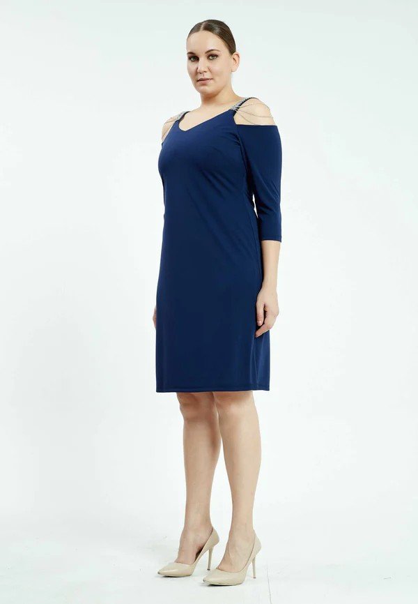 Long Sleeve Maxi Lycra Column Plus Size Casual Dress - Image 3