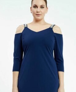 Alternative view of Long Sleeve Maxi Lycra Column Plus Size Casual Dress