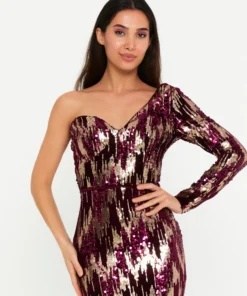 Alternative view of Women’s One-Shoulder Sequin Mini Dress
