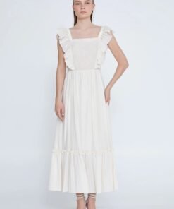 Sleeveless Midi Linen Column Regular Casual Dress
