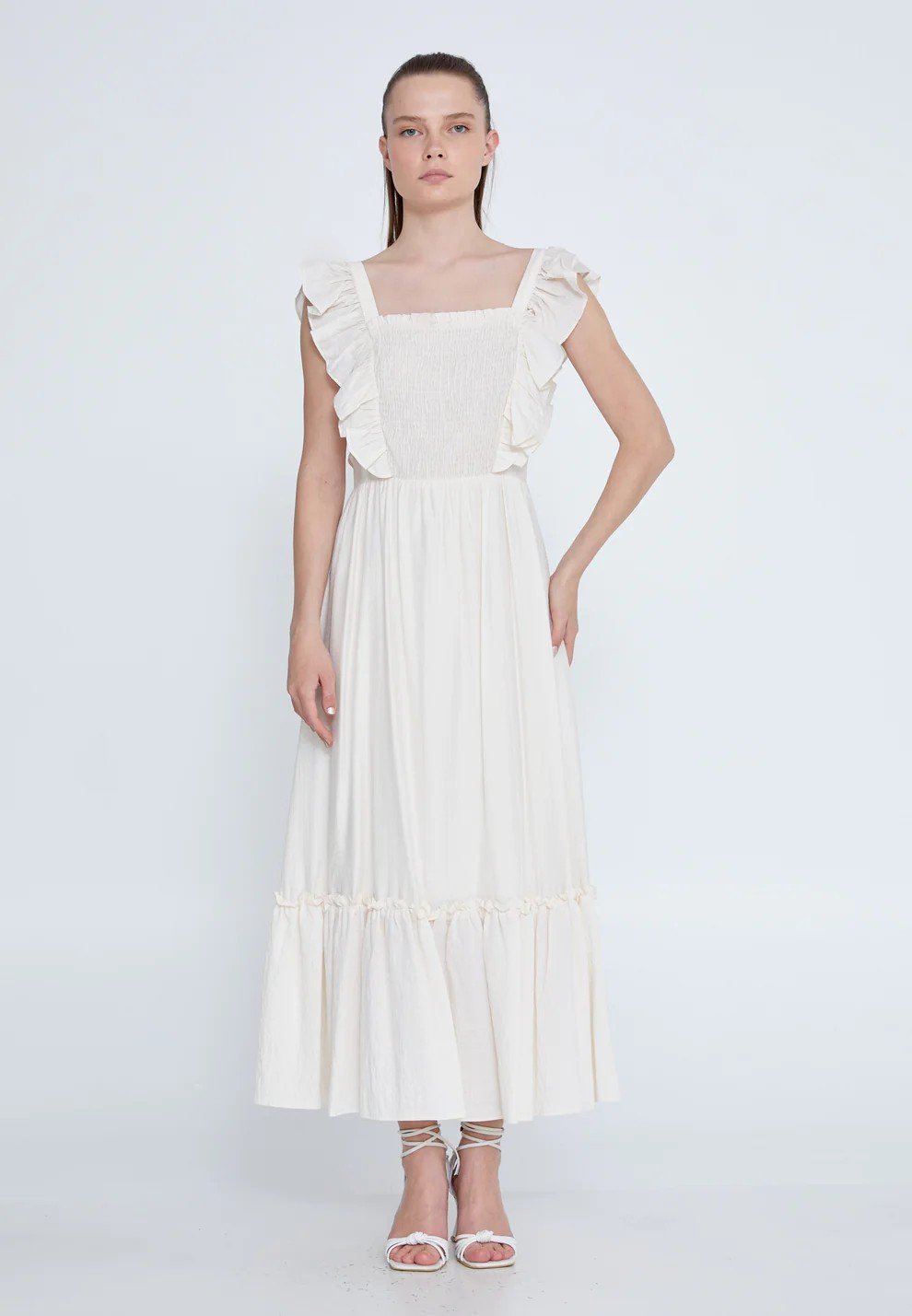 Sleeveless Midi Linen Column Regular Casual Dress