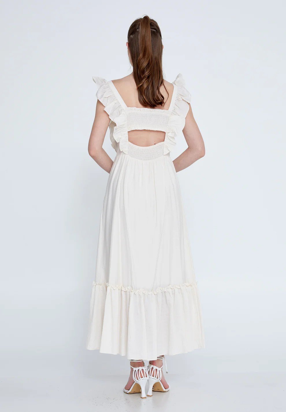Sleeveless Midi Linen Column Regular Casual Dress - Image 3
