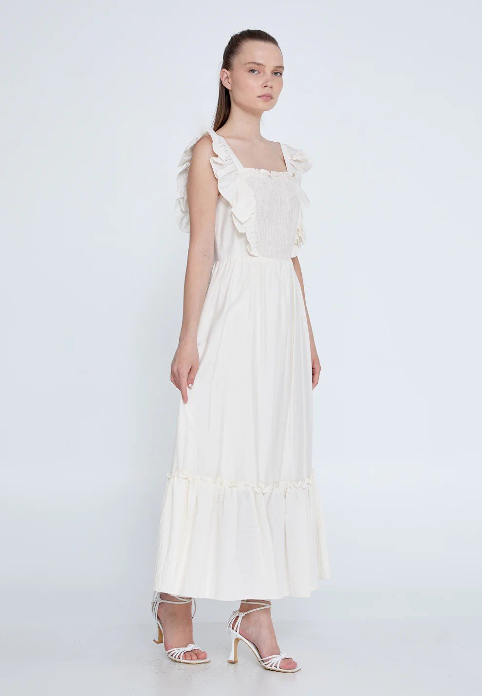 Sleeveless Midi Linen Column Regular Casual Dress - Image 4