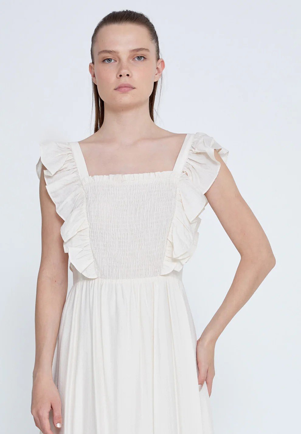 Sleeveless Midi Linen Column Regular Casual Dress - Image 5
