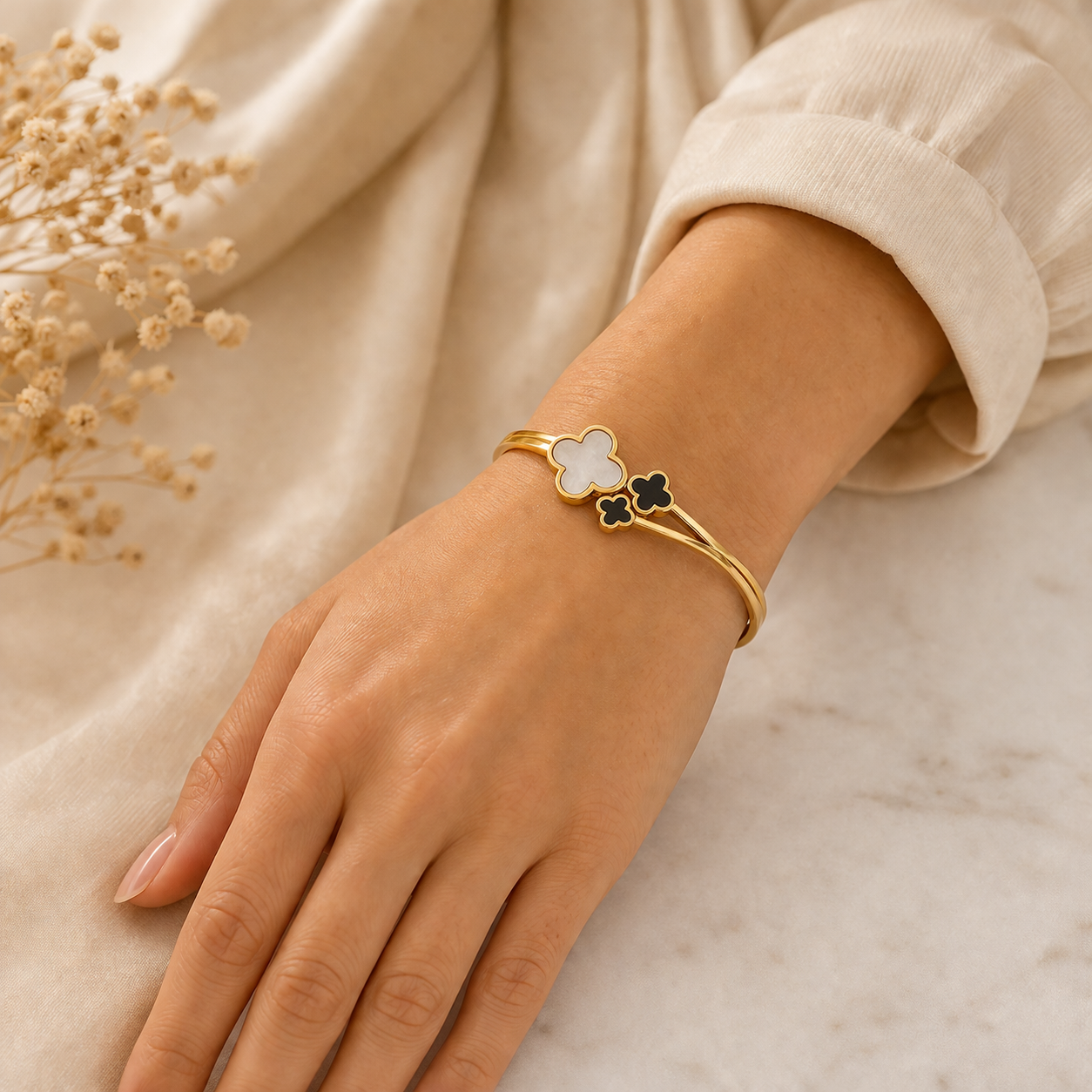 Gold Clover Bangle - Image 2