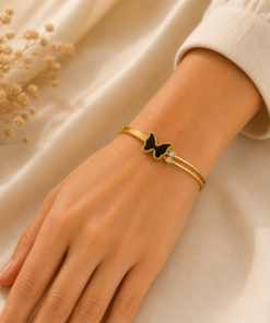Alternative view of Black Butterfly Bangle