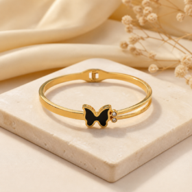 Black butterfly bangle