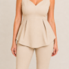 Elegant Sleeveless Peplum