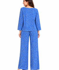 Alternative view of Blue Printed Relaxed Fit Two-Piece Set
