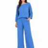 Blue Printed Relaxed Fit Two-Piece Set