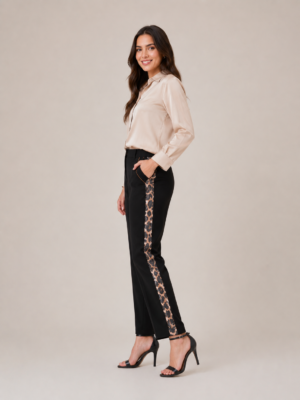 Leopard Stripe Regular-Fit Pants