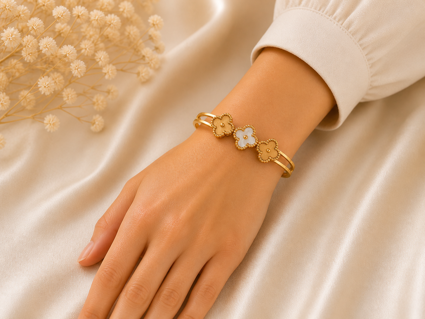 Gold Clover Bangle - Image 2