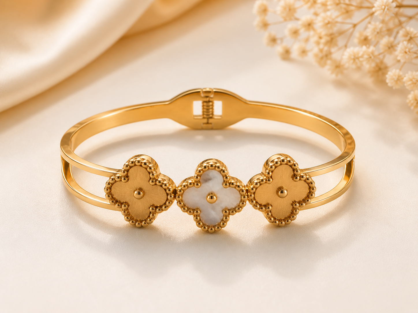 Gold Clover Bangle