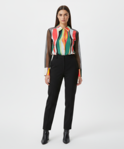 Alternative view of Multicolor Striped Sheer Sleeve Blouse