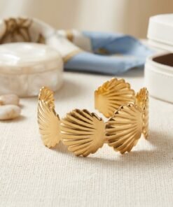 Gold Seashell Cuff Bangle