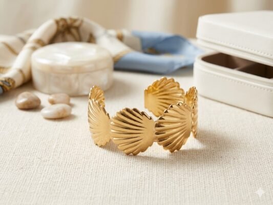 Gold Seashell Cuff Bangle