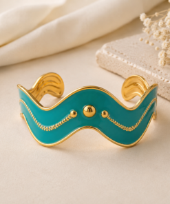 Turquoise Gold Cuff Bangle