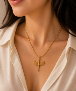 Alternative view of Egyptian Isis Winged Goddess Necklace