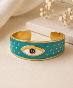 Turquoise Evil Eye Cuff Bangle