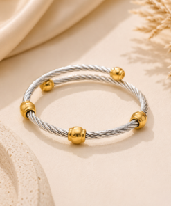 Twisted Cable Stainless Steel Bangle