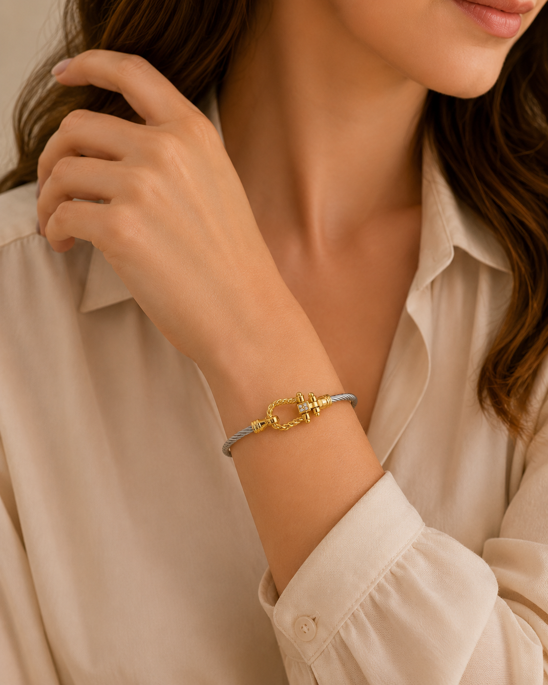 Nautical Cable Stainless Steel Bangle - Image 2