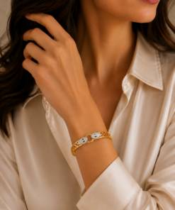 Alternative view of Elegant Crystal Horseshoe Bangle