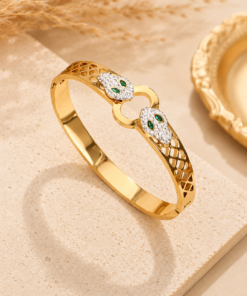 Elegant Crystal Horseshoe Bangle