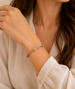 Alternative view of Twisted Cable Stainless Steel Bangle