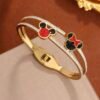 Mickey & Minnie Crystal Stainless Steel Bangle