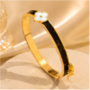 Clover Charm Gold Bangle