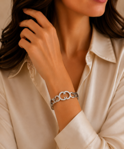 Alternative view of Interlocking Circle Stainless Steel Bangle