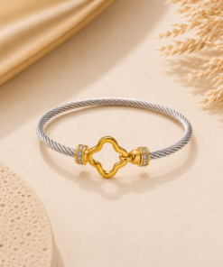 Clover Cable Stainless Steel Bangle